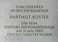 Ansicht Gedenktafel Hartmut Küster