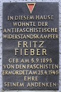 Ansicht Gedenktafel Fritz Fieber - 1950 - Friedrichshain