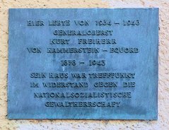 Ansicht Gedenktafel Kurt Freiherr von Hammerstein-Equord - Dahlem