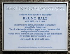 Ansicht Gedenktafel Bruno Balz - 2008 - Wilmersdorf