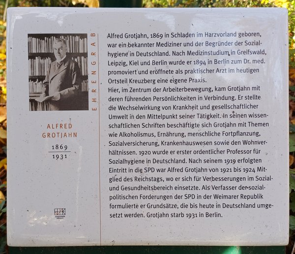 Ansicht Gedenktafel Alfred Grotjahn