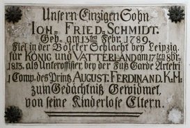 Ansicht Gedenktafel Joh. Fried. Schmidt - Mitte