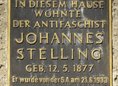 Ansicht Gedenktafel Johannes Stelling