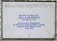 Ansicht Gedenktafel Tilla Durieux, eigtl. Ottilie Godeffroy