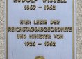 Ansicht Gedenktafel Rudolf Karl Ludwig Wissell