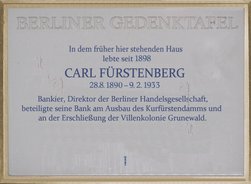 Ansicht Gedenktafel Carl Fürstenberg - 1989 - Grunewald