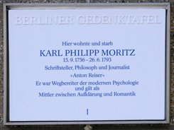 Ansicht Gedenktafel Karl Philipp Moritz - 1998 - Mitte