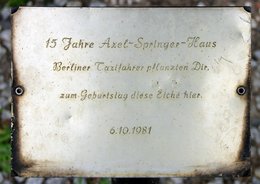 Ansicht Gedenktafel Axel-Springer-Haus - 1981 - Kreuzberg