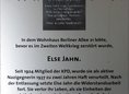 Ansicht Gedenktafel Else Jahn - 1985