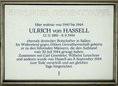 Ansicht Gedenktafel Ulrich von Hassell - 1989