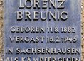 Ansicht Gedenktafel Lorenz Breunig