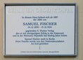 Ansicht Gedenktafel Samuel Fischer