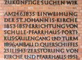 Ansicht Gedenktafel St. Johannis-Kirche