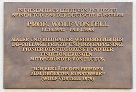 Ansicht Gedenktafel Wolf Vostell - Charlottenburg