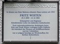 Ansicht Gedenktafel Fritz Wisten - 2014