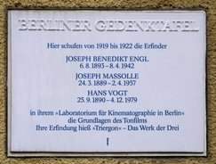 Ansicht Gedenktafel Joseph Benedikt Engl, Joseph Massolle und&nbsp;&hellip; - 1954 - Wilmersdorf