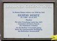 Ansicht Gedenktafel Gustav Hertz - 1999