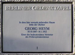 Ansicht Gedenktafel Georg Heym - 1987 - Charlottenburg