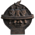 Bronzene Medaille mit drei Figuren, die sich an den Händen halten, darüber eine Taube, mit der Inschrift 'Haus der besten Gastfreundschaft Berlin 1981' und einem Schild mit der Aufschrift 'Sieger im Friedenswettbewerb der Gastfreundschaft Berlins'