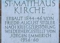 Ansicht Gedenktafel St. Matthäus Kirche