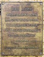 Ansicht Gedenktafel Kurt Klinke - Mitte