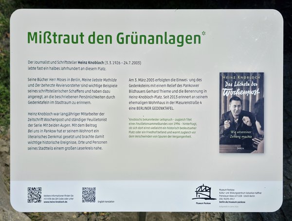 Ansicht Gedenktafel Heinz Knobloch