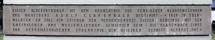 Ansicht Gedenktafel Adolf Clarenbach - Wittenau