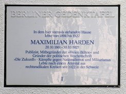 Ansicht Gedenktafel Maximilian Harden - Grunewald
