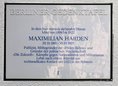 Ansicht Gedenktafel Maximilian Harden