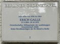 Ansicht Gedenktafel Erich Galle - 1992