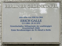 Ansicht Gedenktafel Erich Galle - 1992 - Neukölln