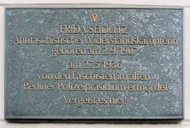 Ansicht Gedenktafel Frida (Frieda) Seidlitz - 1952 - Weißensee