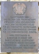 Ansicht Gedenktafel Ungarisch-österreichische Grenzöffnung - Tiergarten