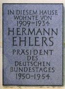 Ansicht Gedenktafel Hermann Ehlers - 1979 - Steglitz