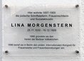 Ansicht Gedenktafel Lina Morgenstern