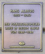 Ansicht Gedenktafel Hans Albers - Tiergarten