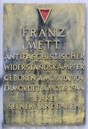 Ansicht Gedenktafel Franz Mett - Mitte
