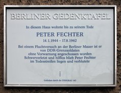 Ansicht Gedenktafel Peter Fechter - Weißensee