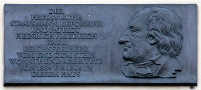 Ansicht Gedenktafel Heinrich Friedrich Karl Freiherr vom und zum&nbsp;&hellip; - Mitte
