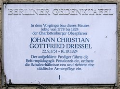 Ansicht Gedenktafel Johann Christian Gottfried Dressel - 1989 - Charlottenburg