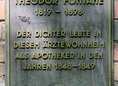 Ansicht Gedenktafel Theodor Fontane