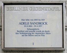 Ansicht Gedenktafel Adele Sandrock - 1989 - Charlottenburg