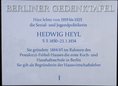 Ansicht Gedenktafel Hedwig Heyl - 1995