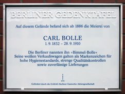 Ansicht Gedenktafel Carl Bolle ("Bimmel-Bolle") - 2015 - Moabit