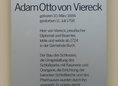 Ansicht Gedenktafel Adam Otto von Viereck