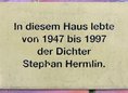 Ansicht Gedenktafel Stephan Hermlin, eigtl. Rudolf Leder