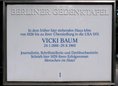 Ansicht Gedenktafel Vicki Baum