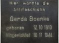 Ansicht Gedenktafel Gerda Boenke