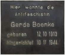 Ansicht Gedenktafel Gerda Boenke - Mitte
