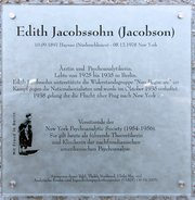 Ansicht Gedenktafel Edith Jabobssohn (Jacobson) - 2005 - Wilmersdorf